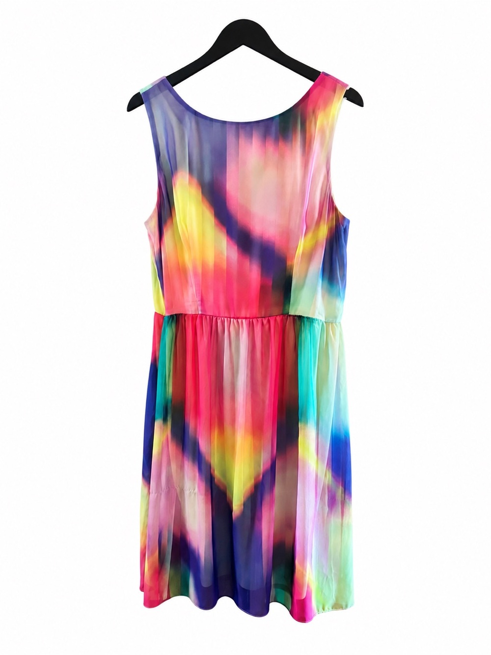 Ronni Nicole Watercolor Sleeveless Fit & Flare Dress Size 16 Colorful Chifon